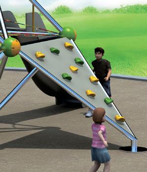 子供、遊園地のための子供の庭の上昇フレームのための装置に上っている屋外の子供