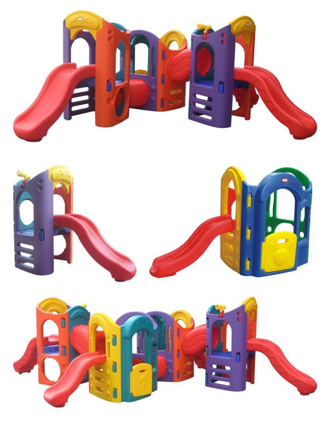 プラスチック運動場の子供、1 枚の小さいプラスチック組合せの子供のスライドに付き屋内運動場のおもちゃ 8 枚