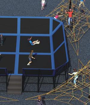 子供の屋外の上昇フレームの大きい運動の活動的なトランポリン公園装置